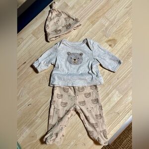 Little Me Beige Bear Baby Set